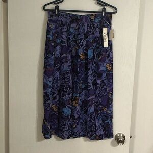 Vintage Lee Winter Purple Floral Midi Skirt Size Petite M NEW 70s 80s